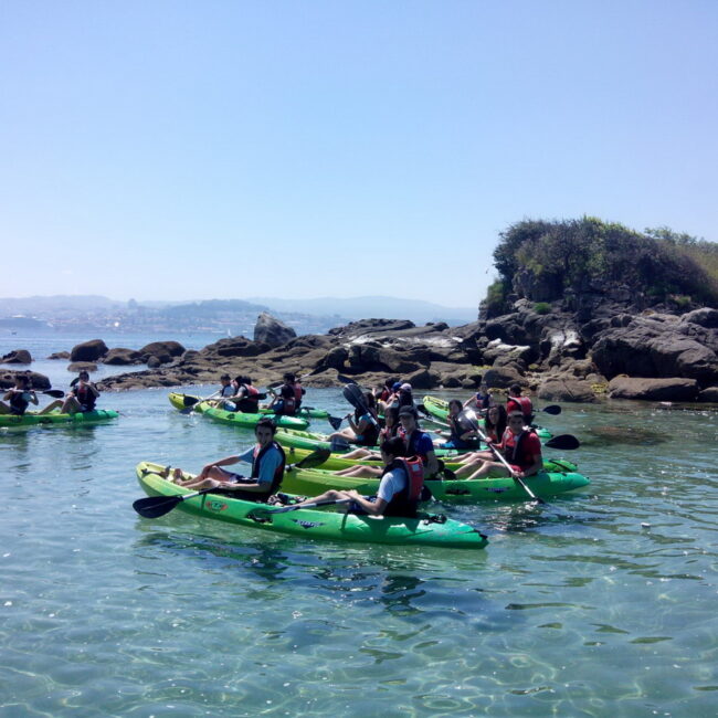 Multiaventura en en el Mar para colegios. Ría de Vigo (Moaña) y Raxó