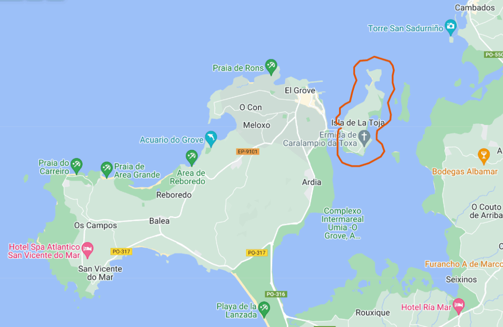 Ruta en kayak Isla de la Toja