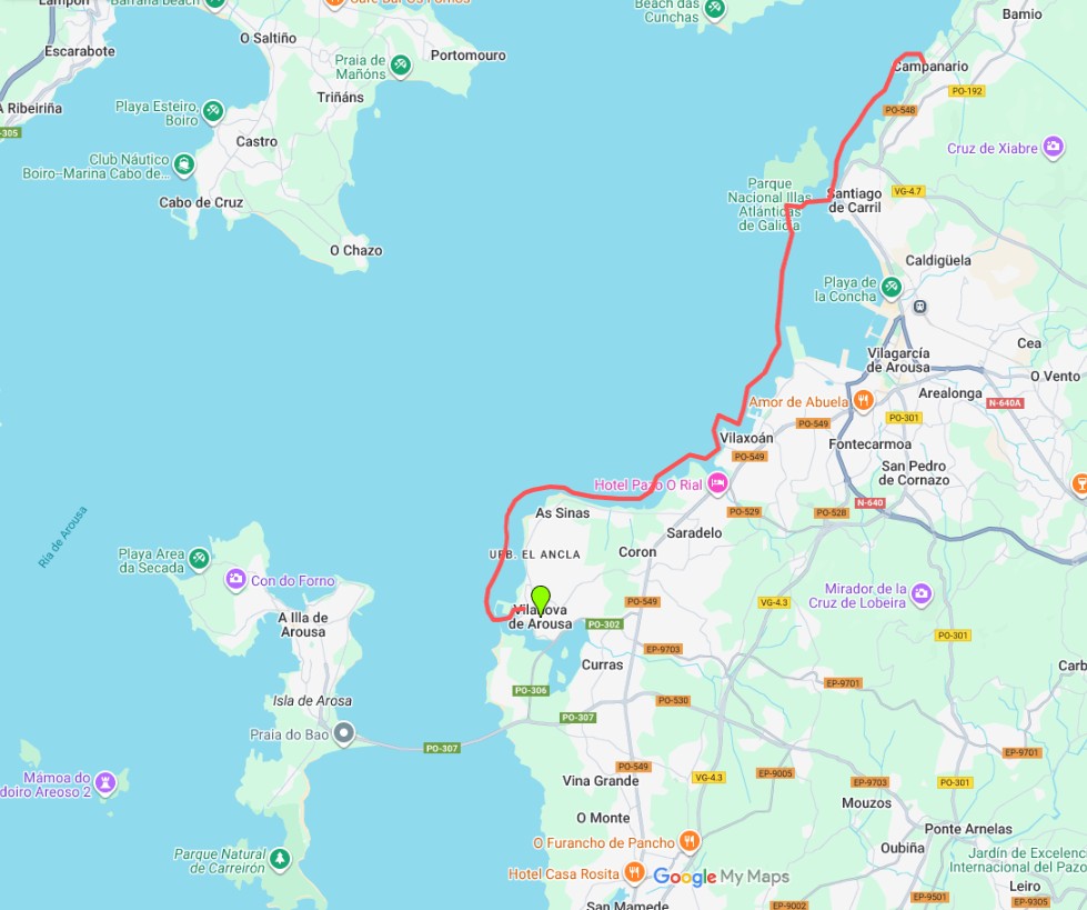 Kayak río Ulla. Tramo Camino de Santiago. Traslatio Vilanova de Arousa a Catoira